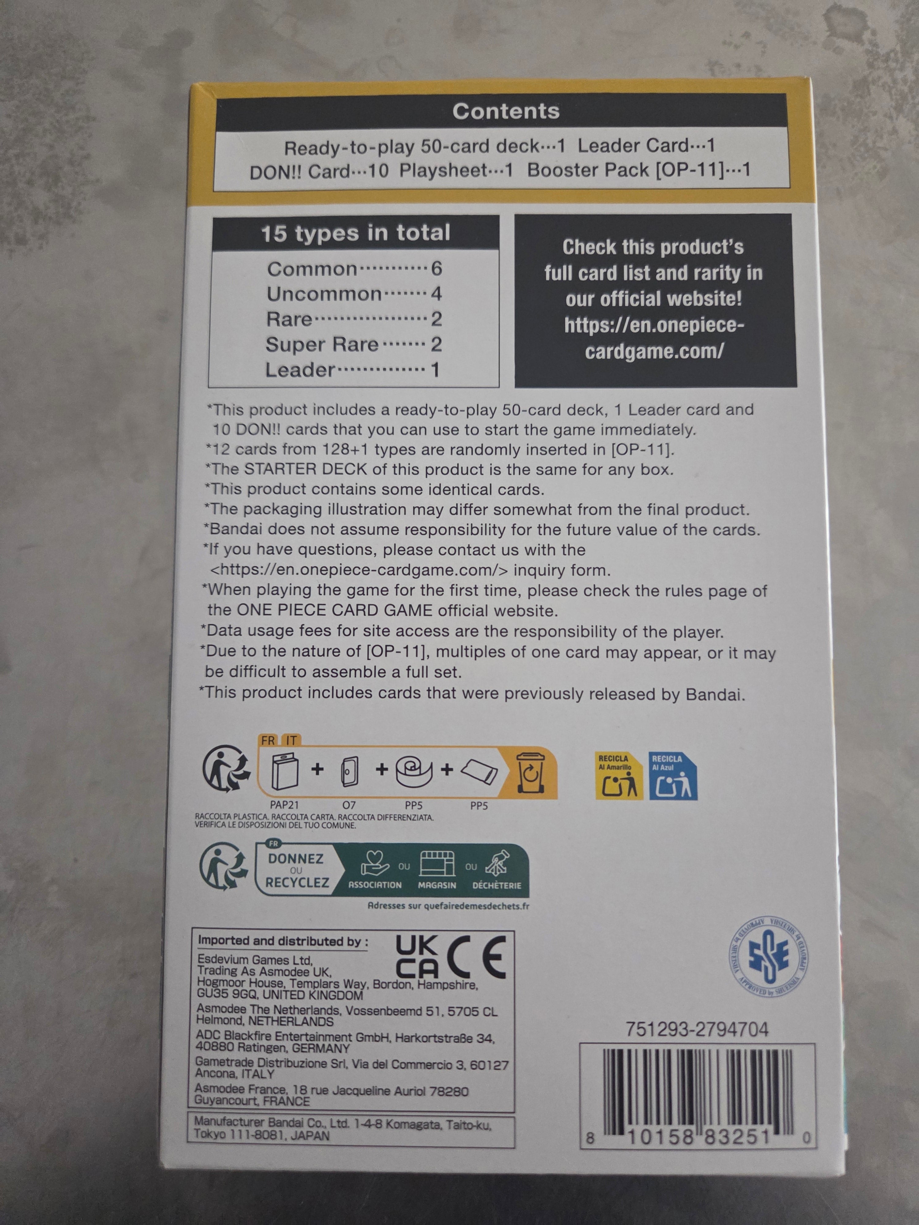 One piece bandai yamato starter 28