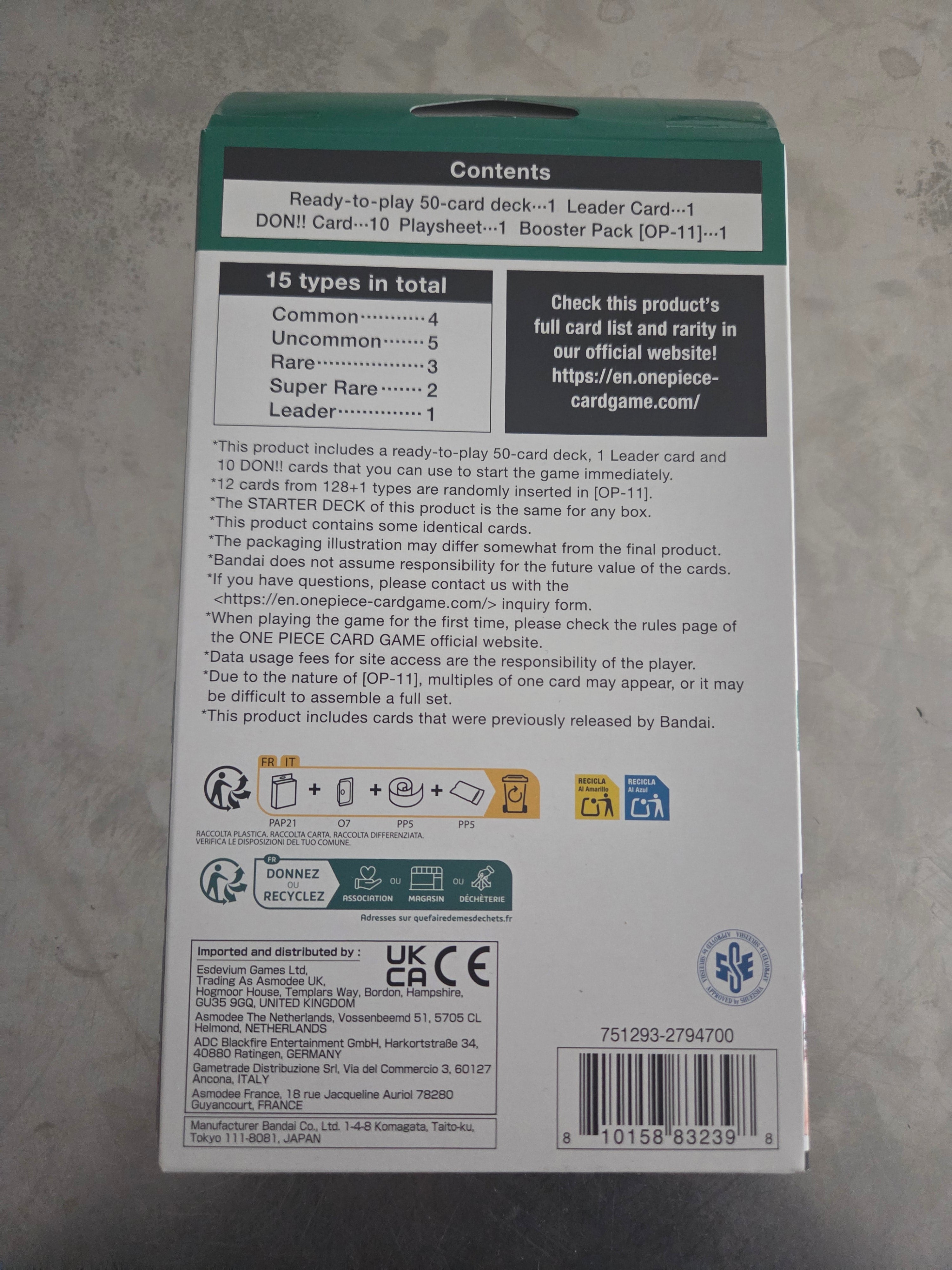 One piece Bandai Jewelry Bonney starter 24