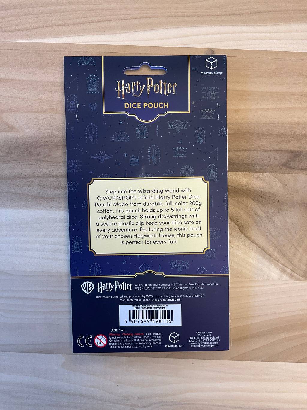 Harry Potter dice bag.  Ravenc’aw