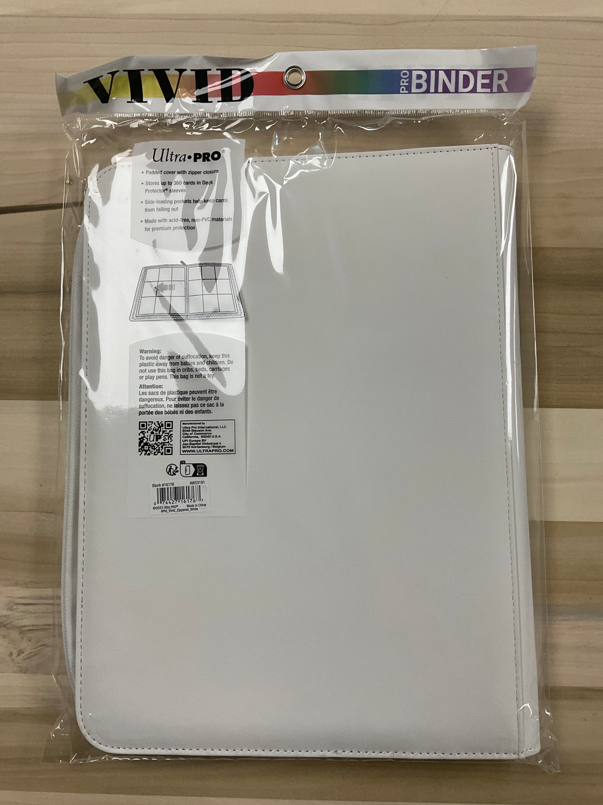Vivid pro Binder 360/9 pockets zipper Binder   White