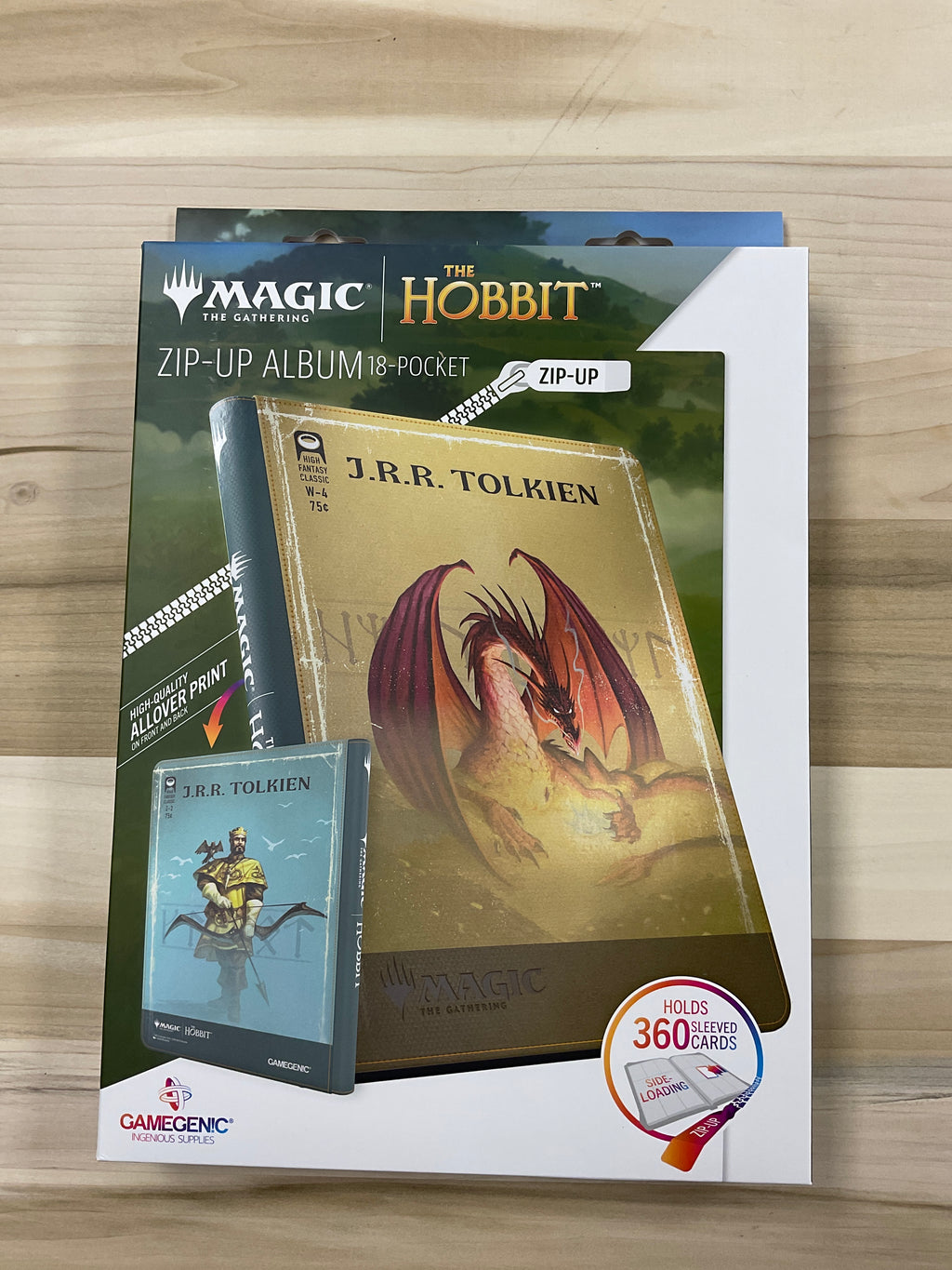 Gamegenic Mtg The Hobbit Binder zipper Gold Dragon