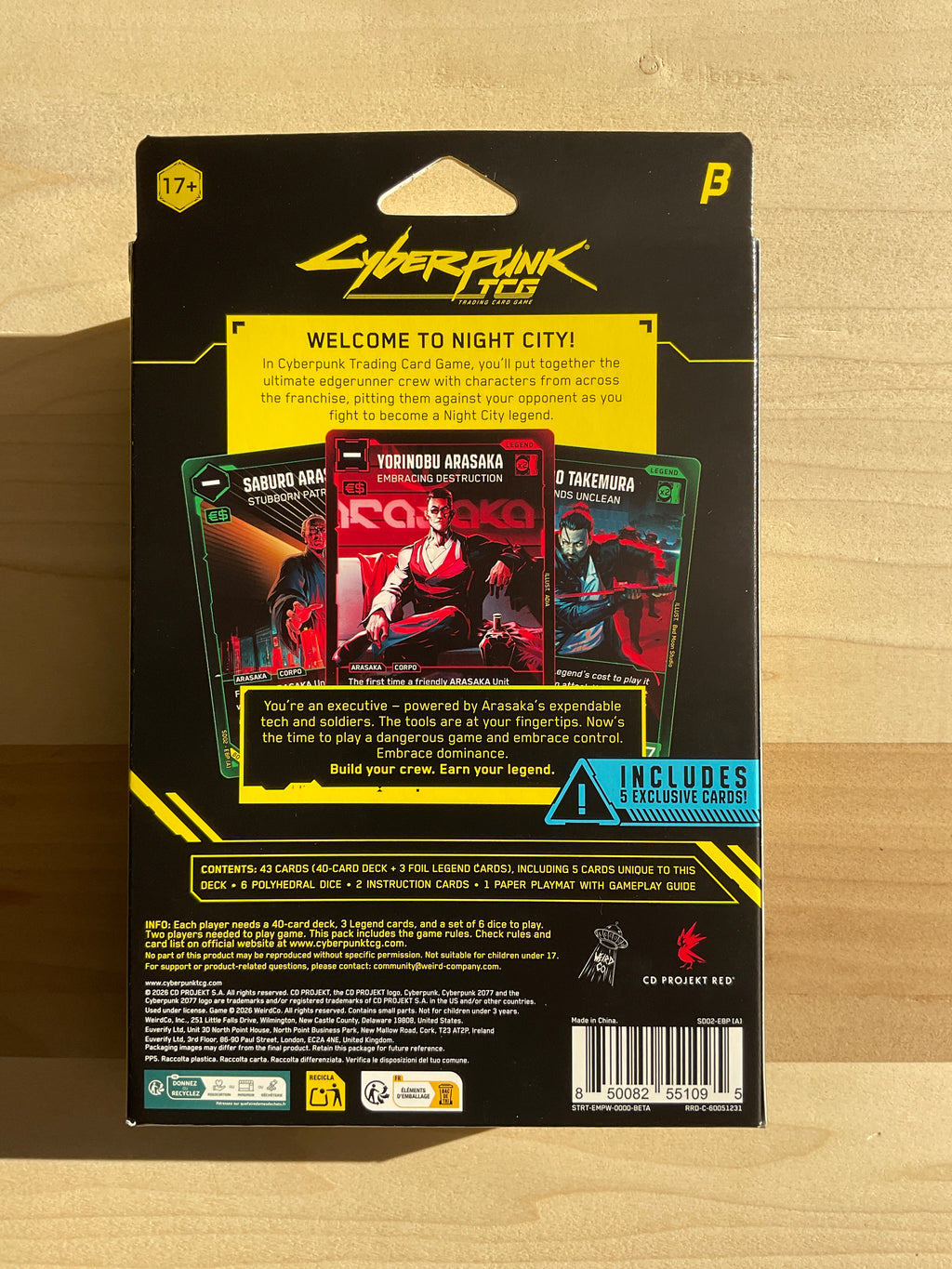 Cyberpunk TCG   Bêta starter deck  Welcome to Night city   Embracing power